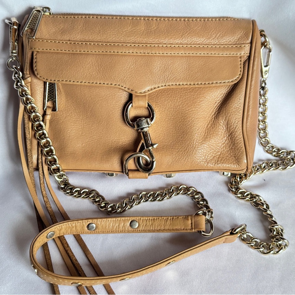 Rebecca Minkoff Tan Crossbody Bag with Chain Strap
